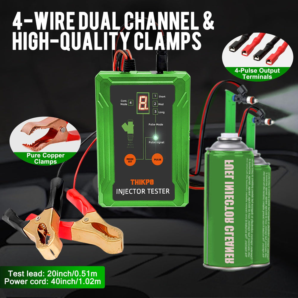 THIKPO dual output leads connected demonstrating simultaneous testing advantage