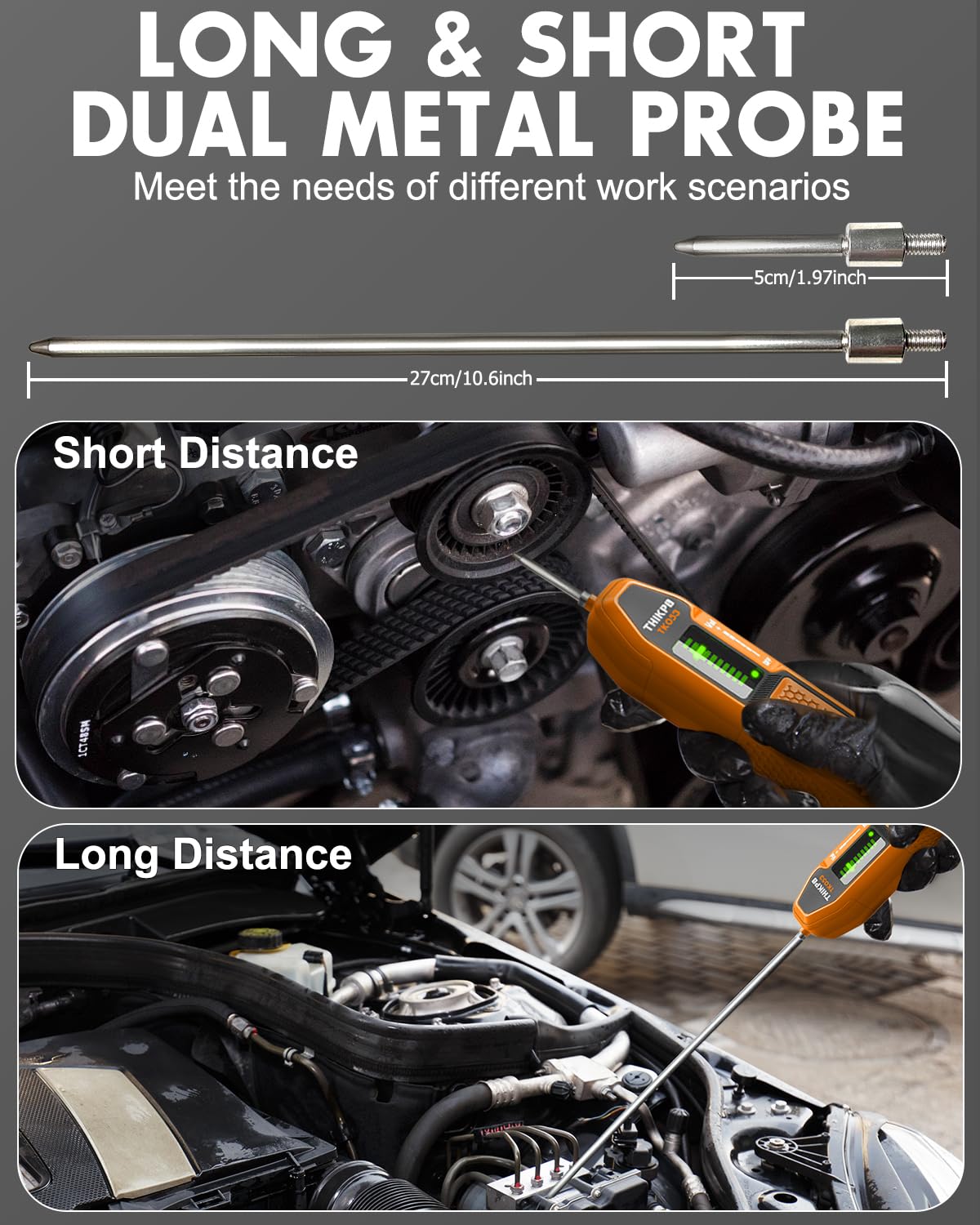 THIKPO in use on an engine bay locating bearing and pump noises safely