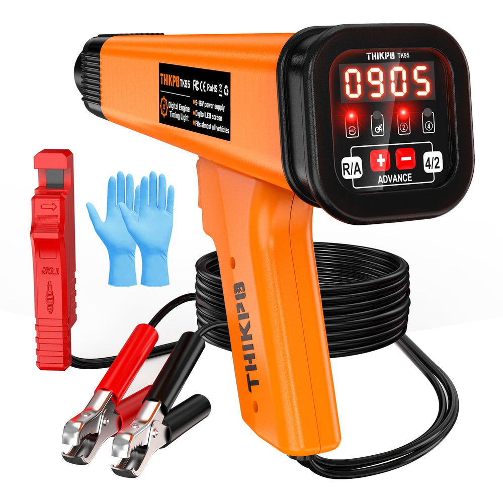 THIKPO timing light front view showing controls and handle for easy operation