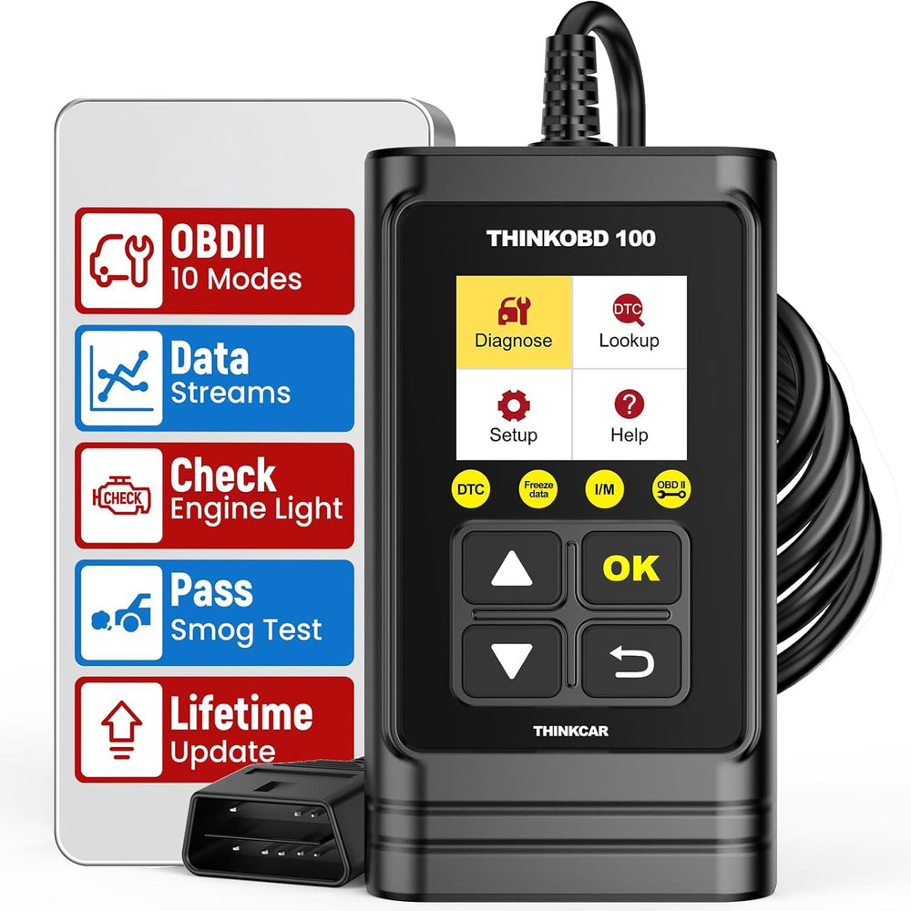 thinkcar front overview showing the unit and connector for fast diagnostics