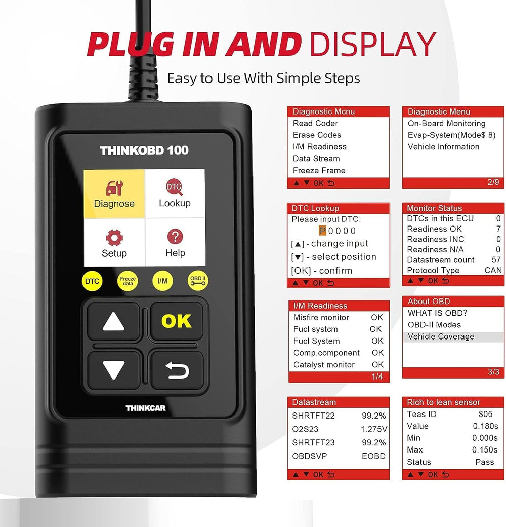 thinkcar live data display streaming engine parameters for informed troubleshooting
