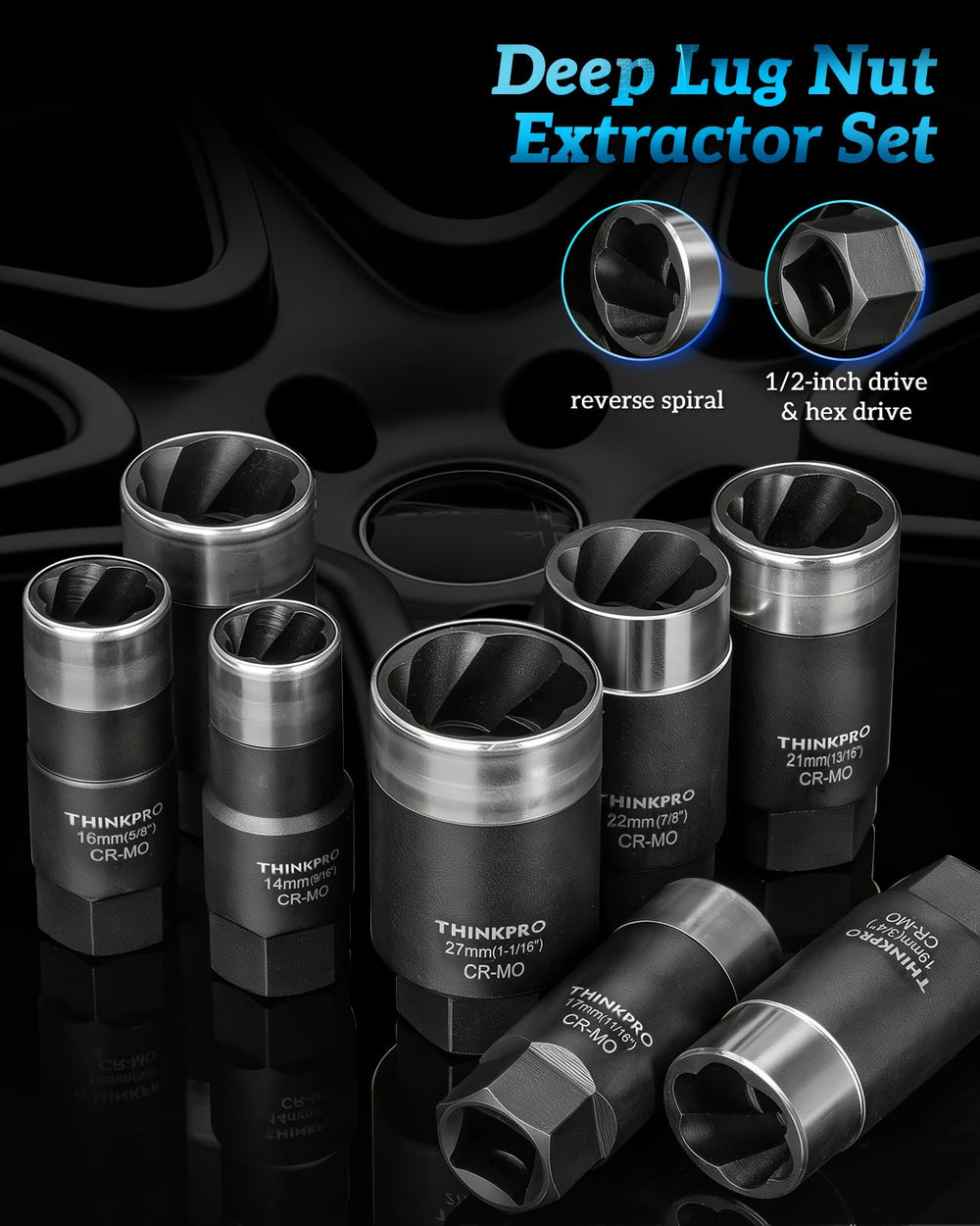 Thinkpro extractor sockets organized in durable case for portable storage