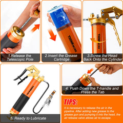 THINKWORK 90° adaptor angled shot for lateral and vertical greasing convenience