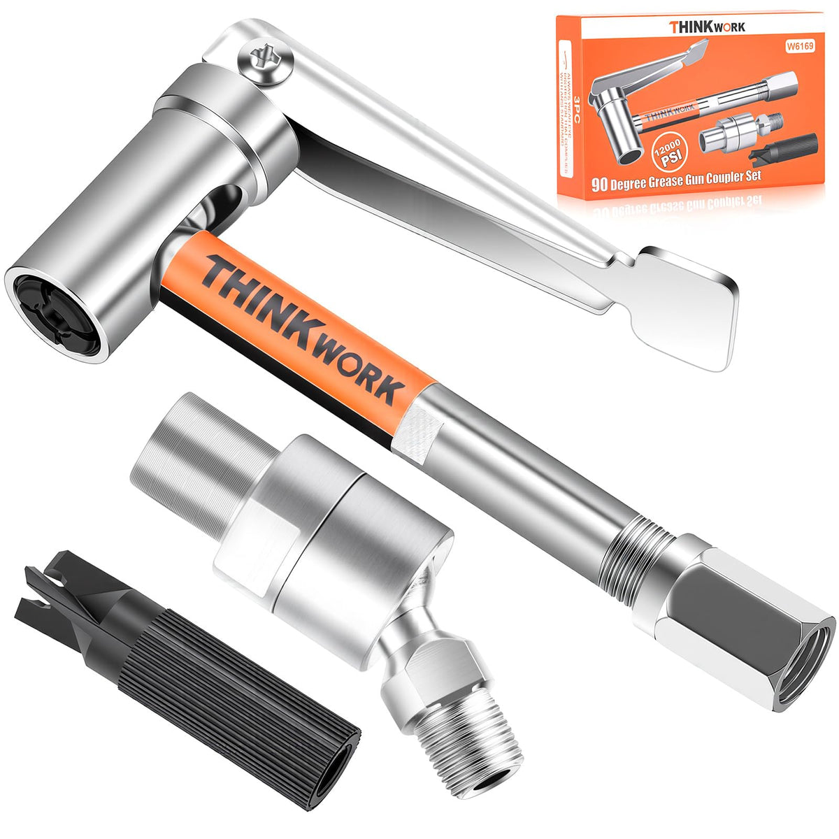 THINKWORK front view of 90° coupler showing compact profile and reach benefit