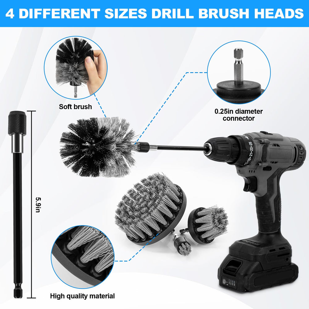THINKWORK drill brush collection close-up for faster grime removal