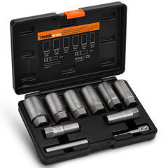 THINKWORK front packaging showing full 10-piece lug nut extractor set advantage