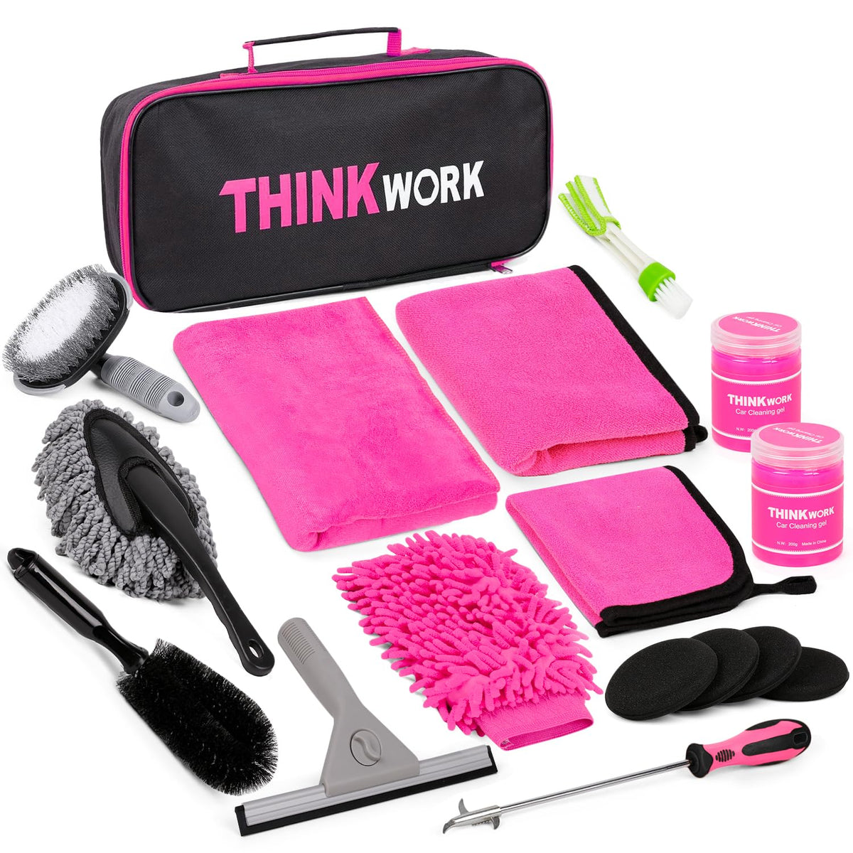 THINKWORK front packaging showing full kit for organized vehicle cleaning
