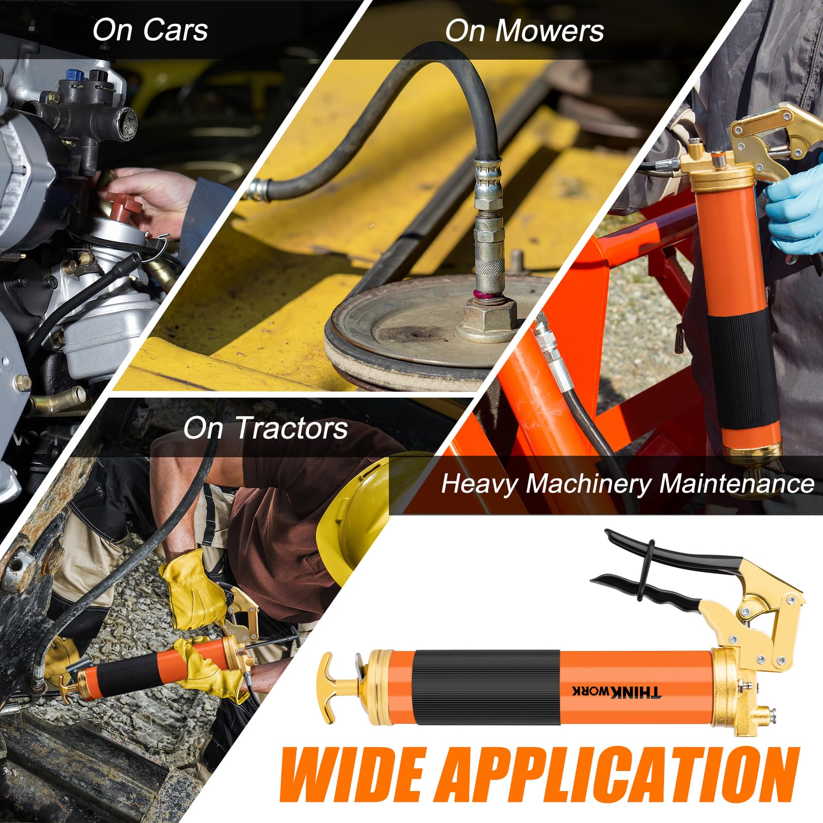 THINKWORK in-use on a vehicle joint showing access to hard-to-reach grease point
