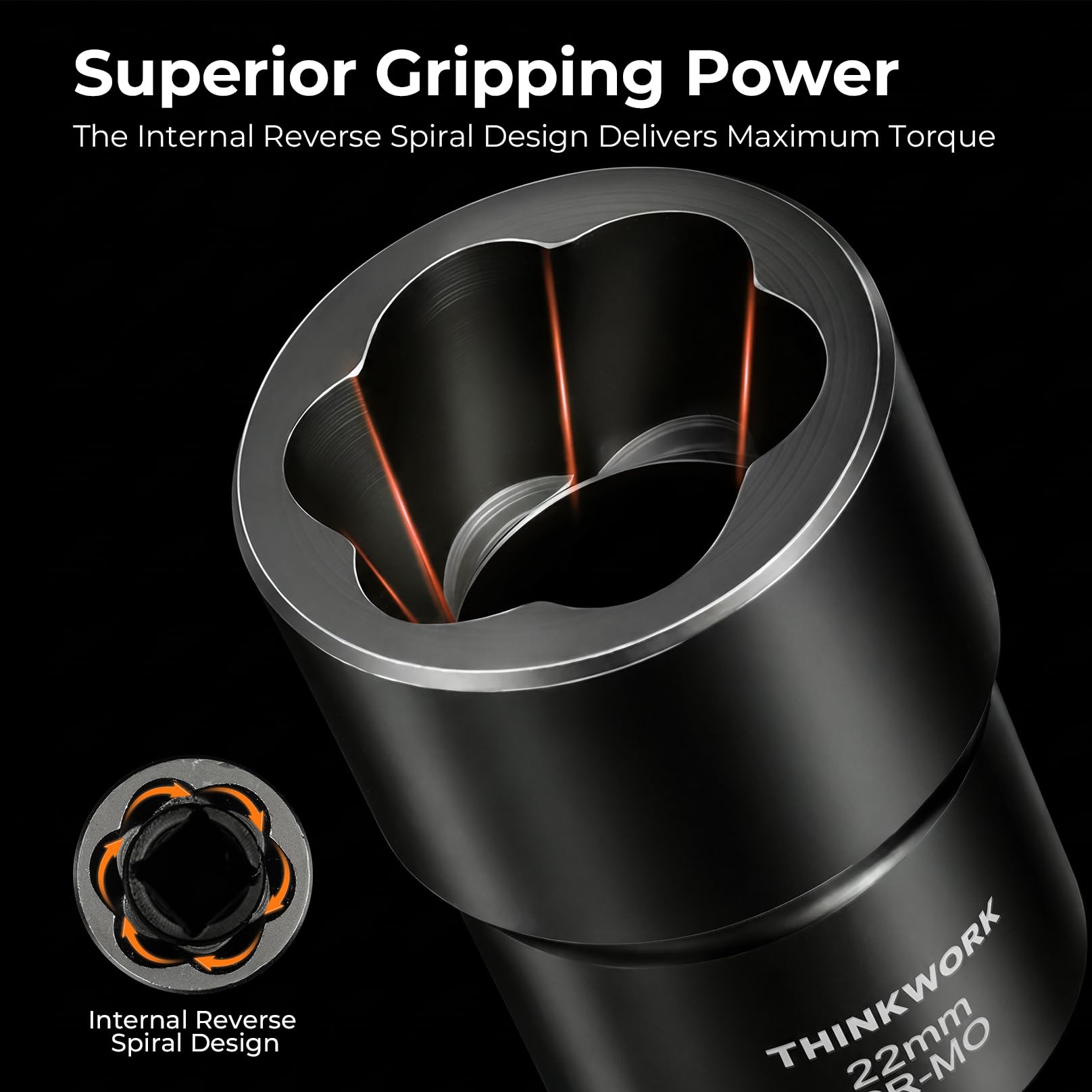 THINKWORK socket attached to impact wrench removing a damaged lug nut for fast roadside repairs