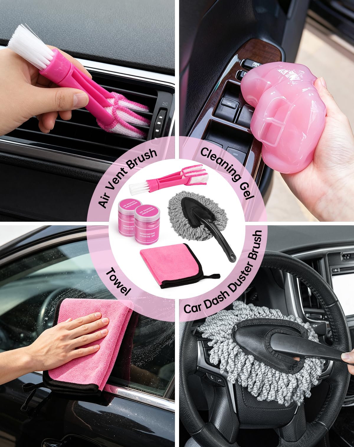 THINKWORK microfiber towel and cleaning gel for streak-free shine