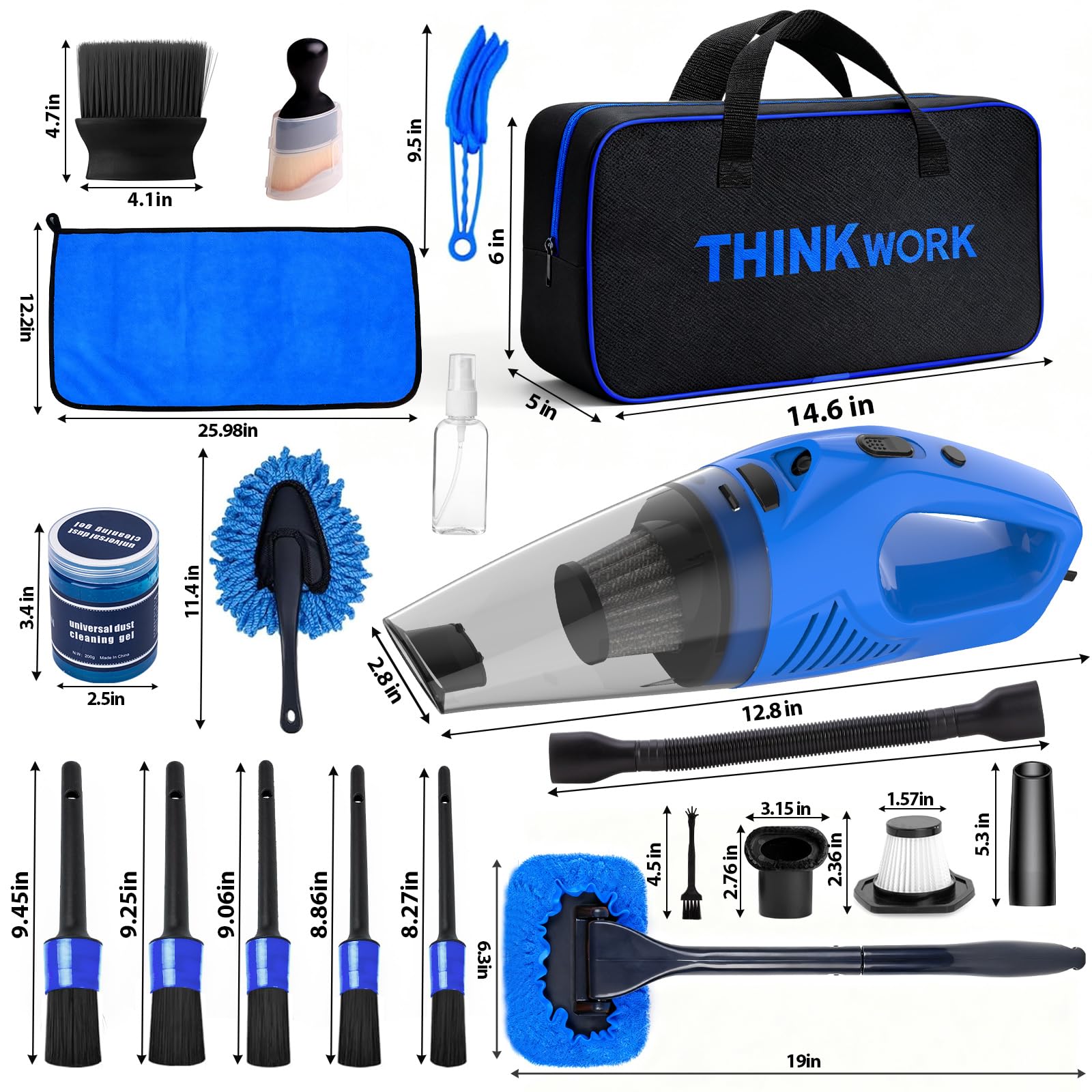 THINKWORK vacuum held beside hand showing compact scale and portability benefit
