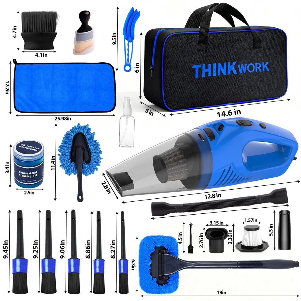 THINKWORK vacuum held beside hand showing compact scale and portability benefit