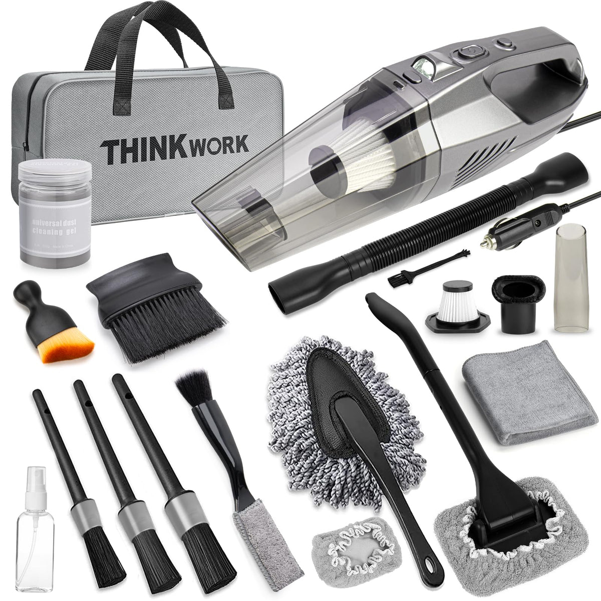 THINKWORK vacuum front view showing compact design and storage benefit