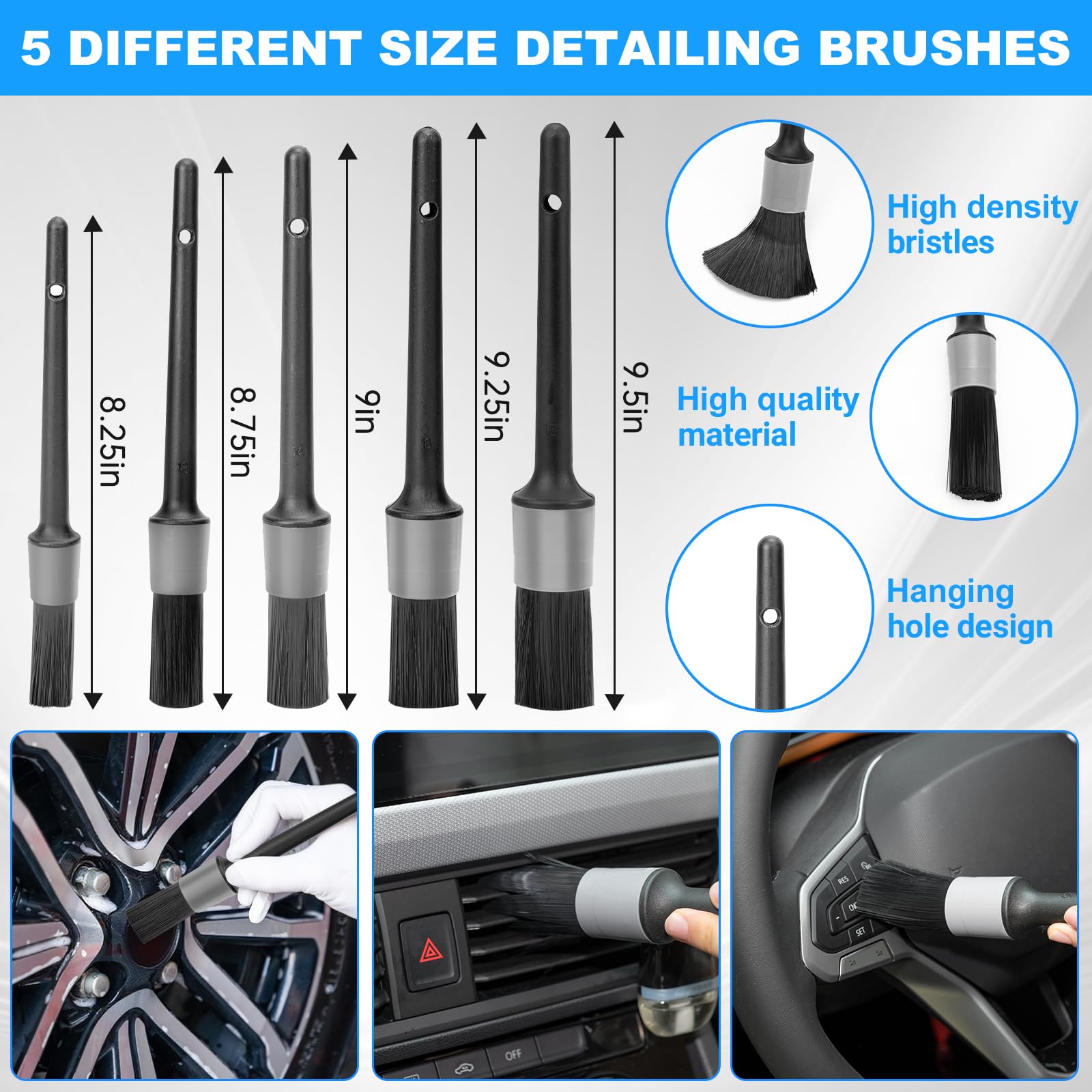 THINKWORK wire brushes and tire brush demonstrating tough-deposit removal