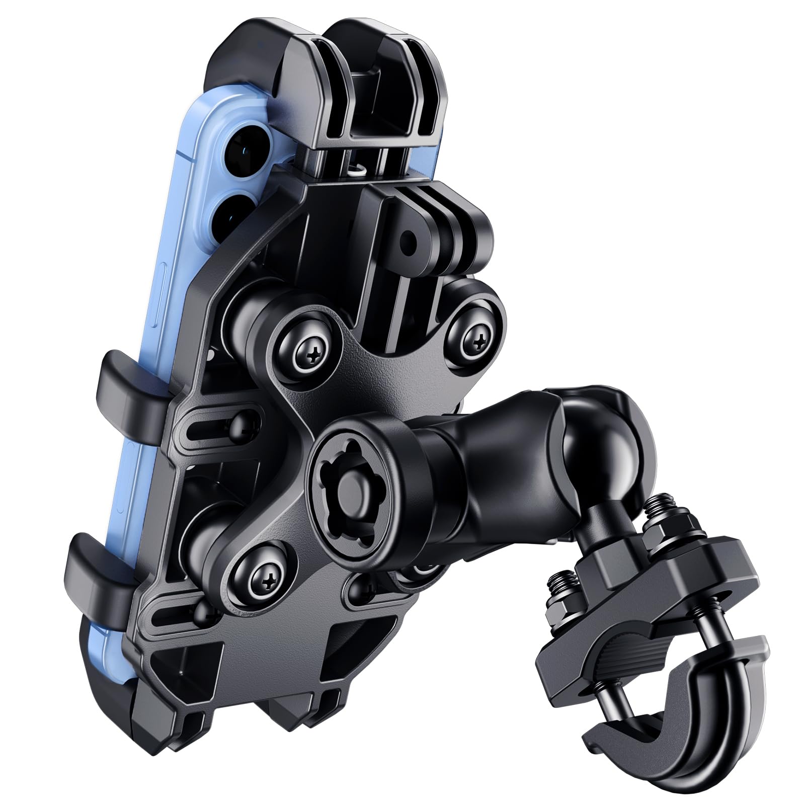 Thlevel front view mounted on handlebar showing secure fit and stability