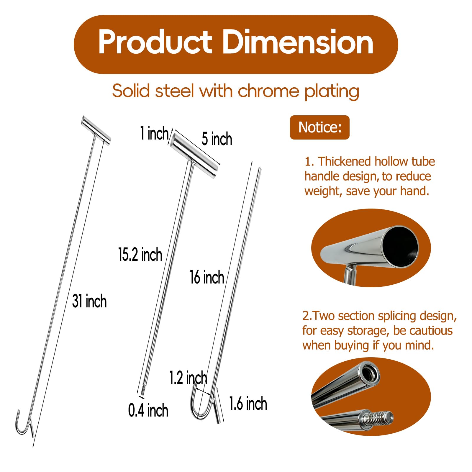THMMN thick T-handle detail for superior grip and decreased hand fatigue