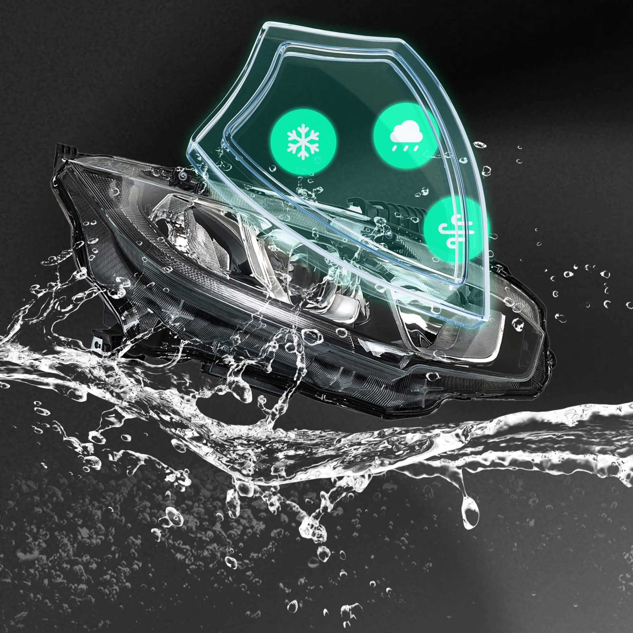 Thomletha headlight installed on Civic showing factory-style integration