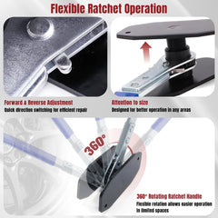 Thorstone tool compressing a brake caliper piston demonstrating controlled ratchet compression