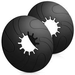 Threlaco front view of two black lube plates showing clean, protective coverage