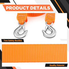Threlaco tow strap attached between trucks showing safe, practical towing benefit