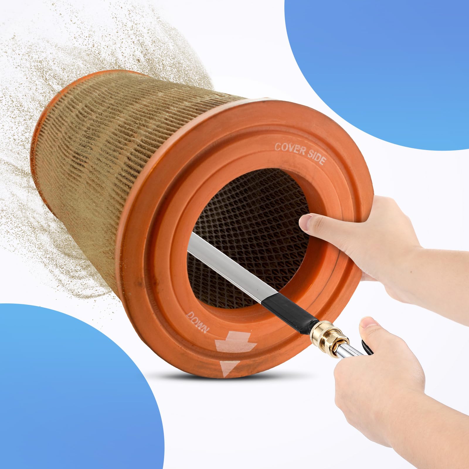 Threlaco wand surface finish close shot highlighting durable stainless steel