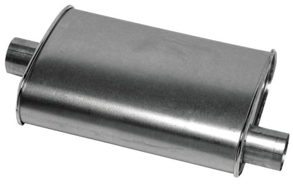 Thrush Turbo muffler front view showing body and mounting for durable fit