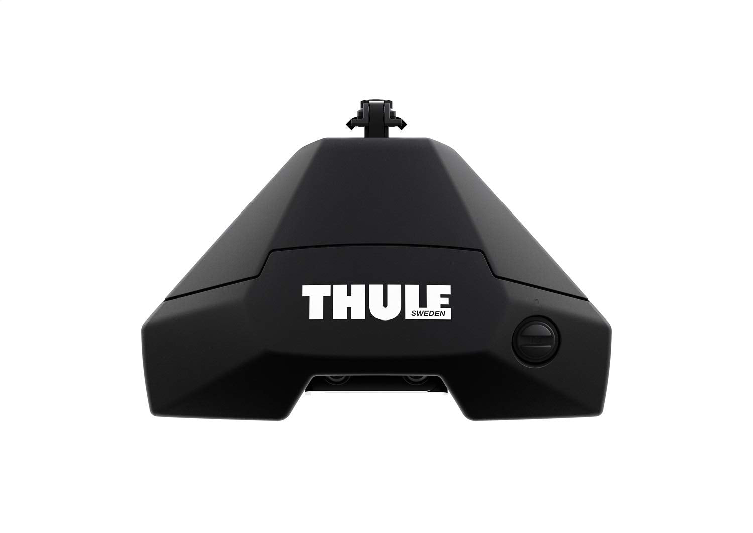 Thule Evo clamp foot next to ruler for scale and easy sizing reference