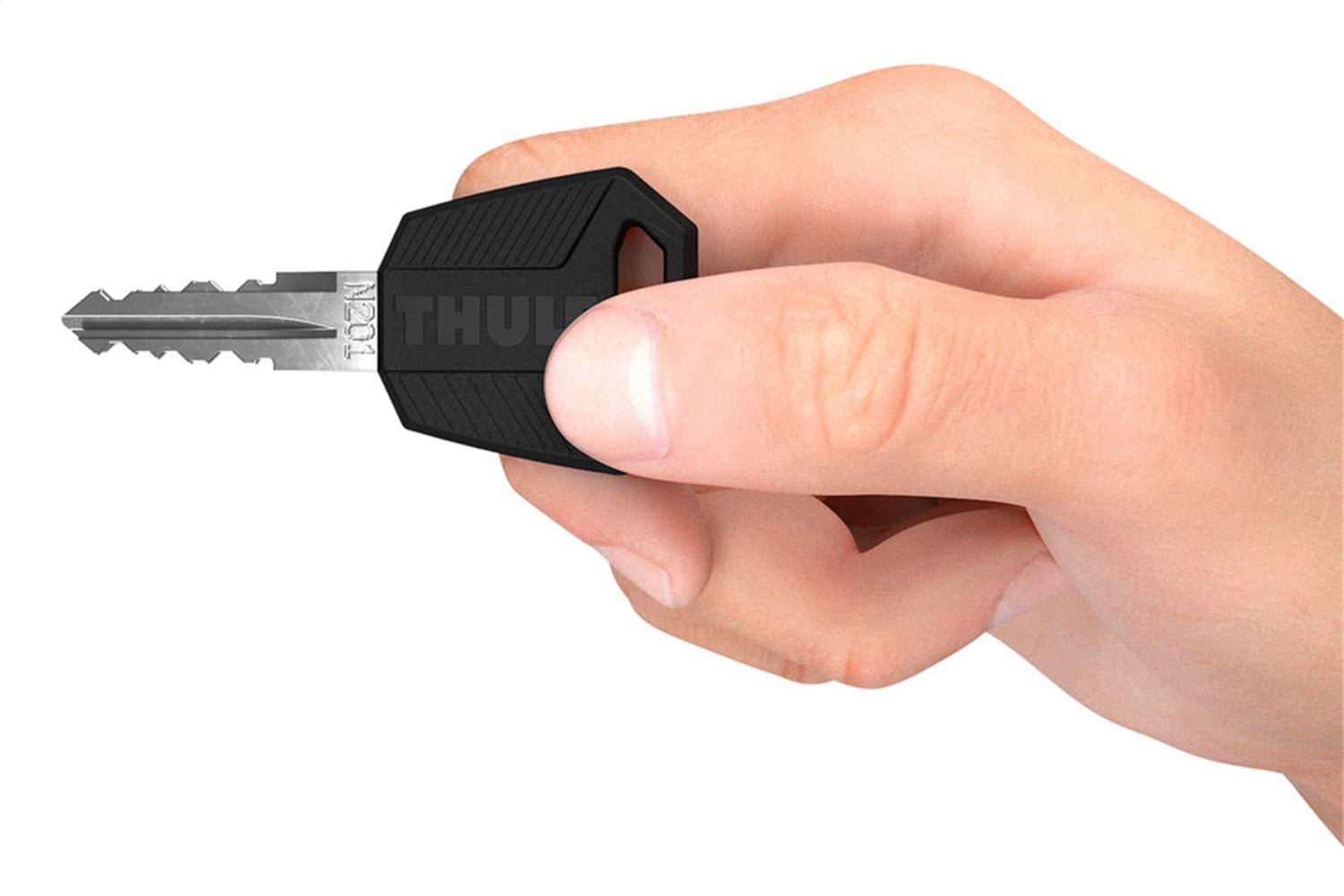 Thule one-key system installed on a rack demonstrating unified key convenience