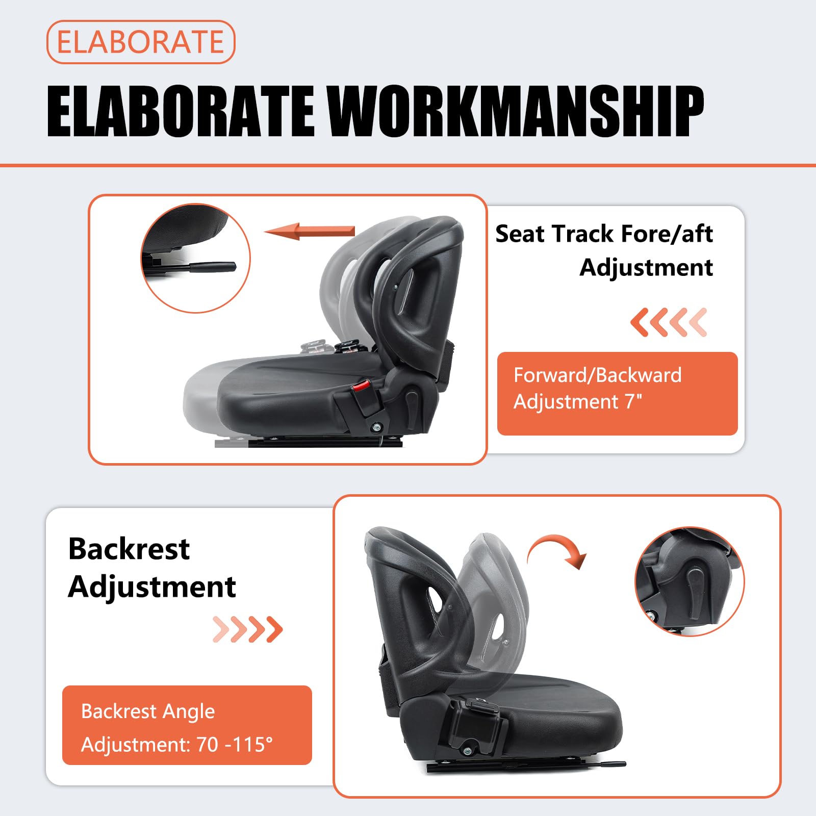TICSEA adjustable backrest shown at angle improving posture benefit