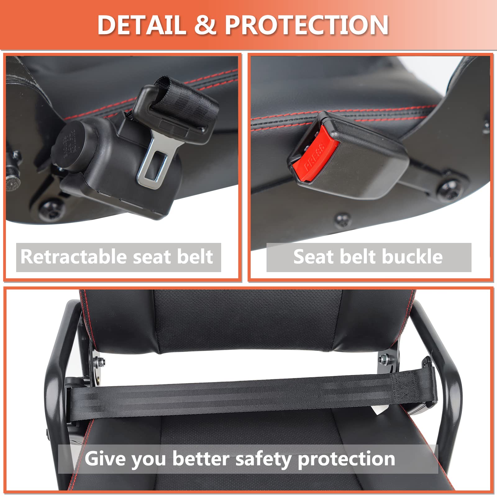 TICSEA adjustable backrest profile demonstrating 120° recline for posture support