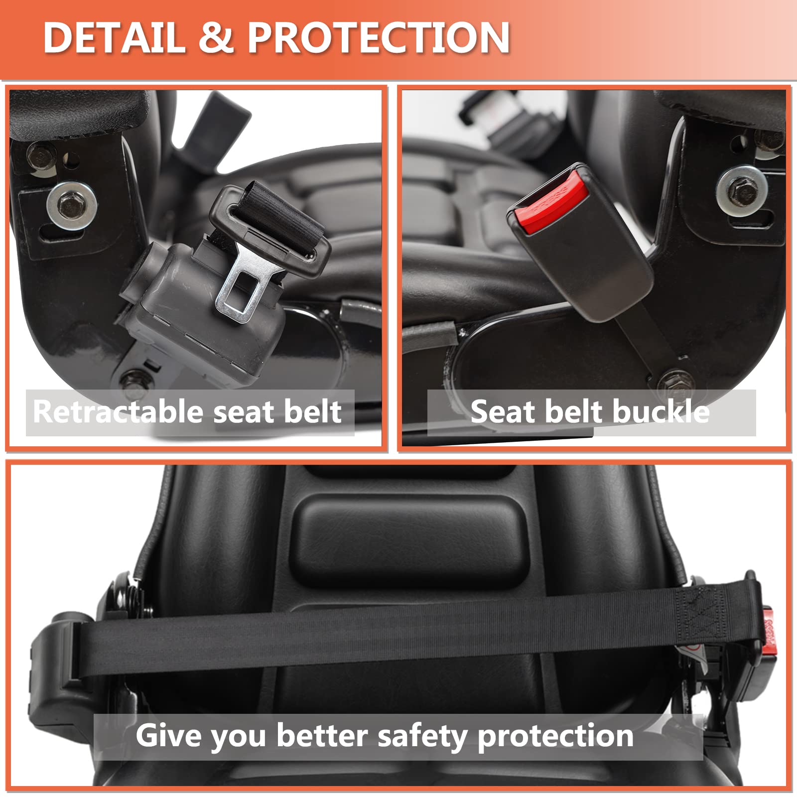 TICSEA armrest detail highlighting sturdy support and operator comfort
