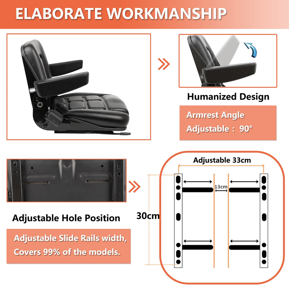 TICSEA steel base and adjustable slide rails for universal mounting