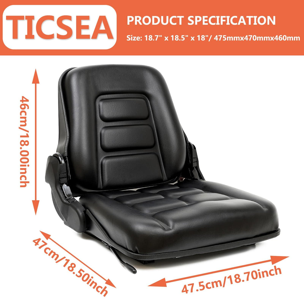 TICSEA seat slide rail mechanism displayed to show adjustable bolt pattern and fit