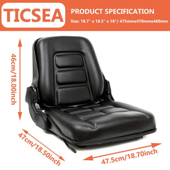 TICSEA seat slide rail mechanism displayed to show adjustable bolt pattern and fit