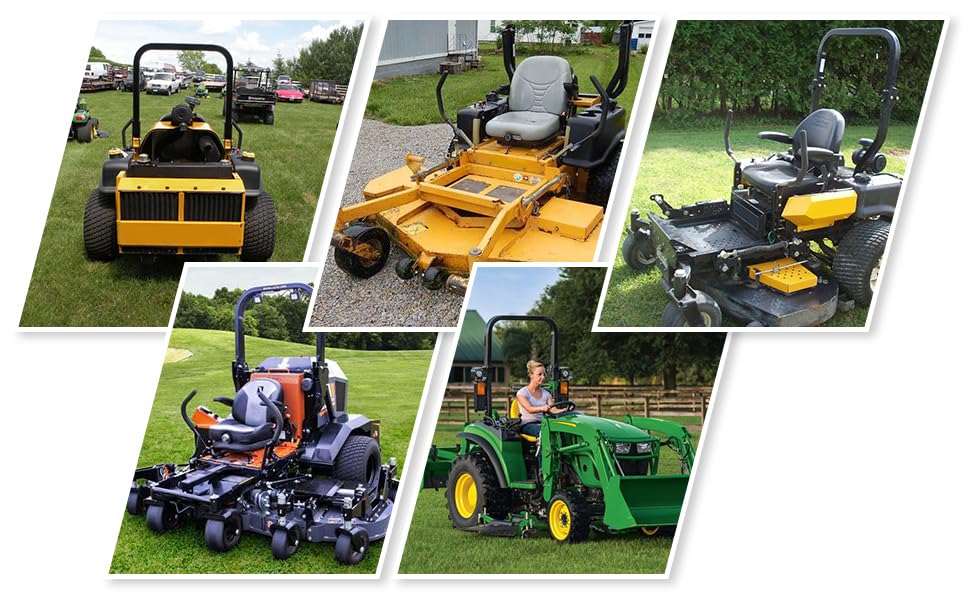 TidiRob filters staged next to a lawn tractor during maintenance to show practical use