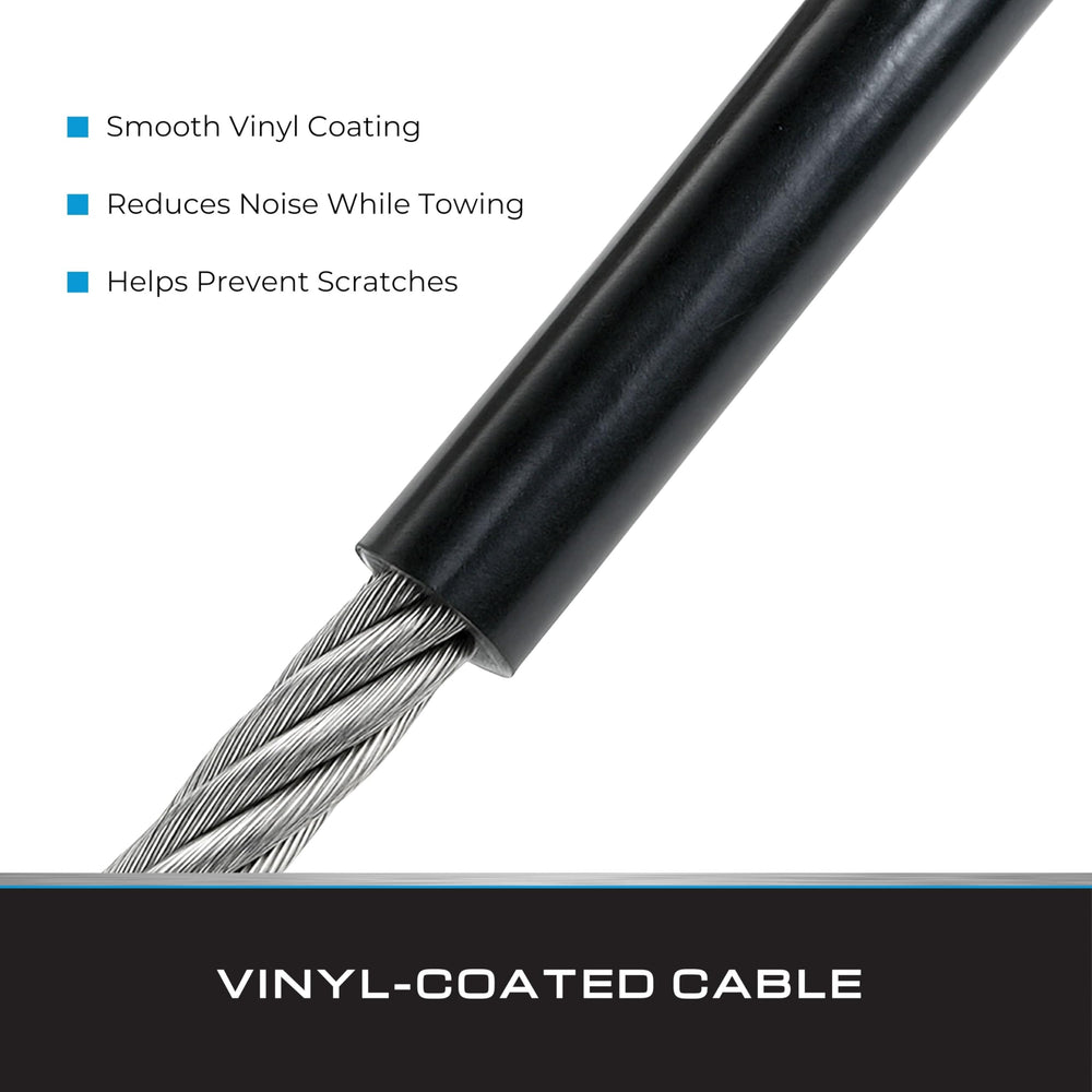 Tie Down connected to RV hitch for reliable tow security