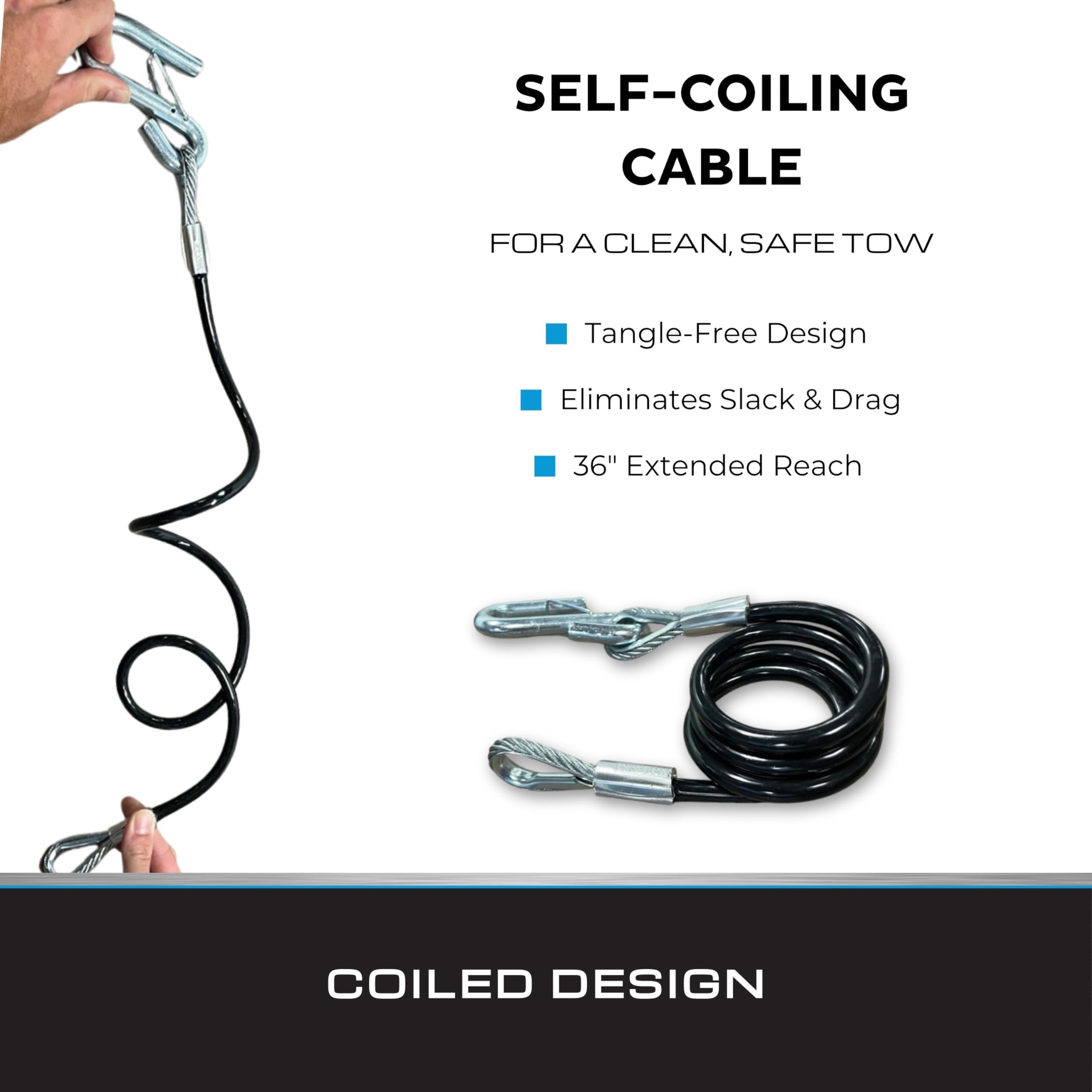 Tie Down vinyl-coated cable close-up protecting against corrosion