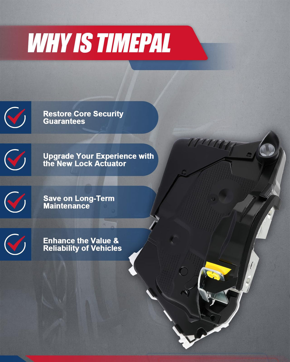 TIMEPAL actuator packaging and label showing part numbers for correct identification benefit