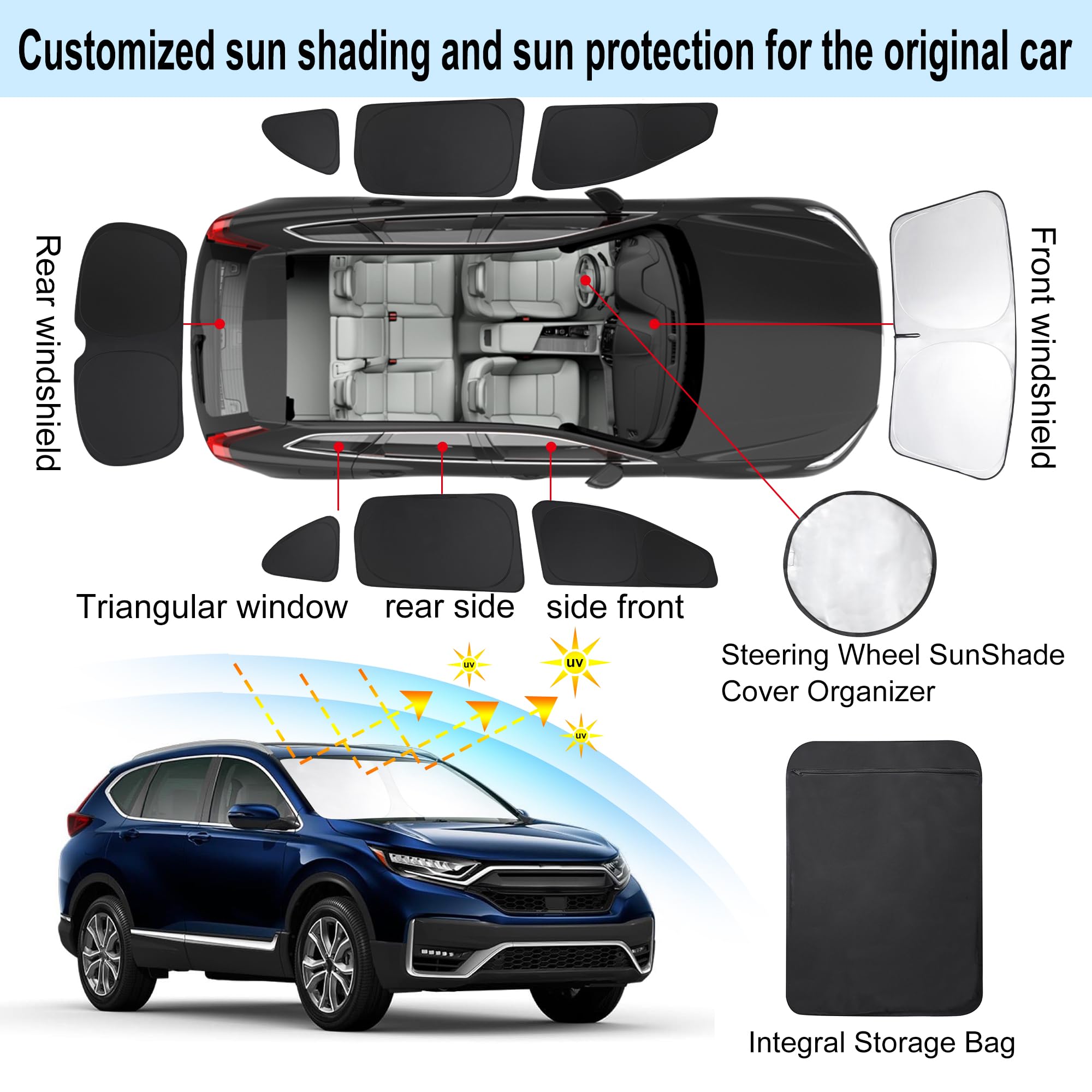 TINGLU triangular rear window shade fitted precisely for privacy benefit