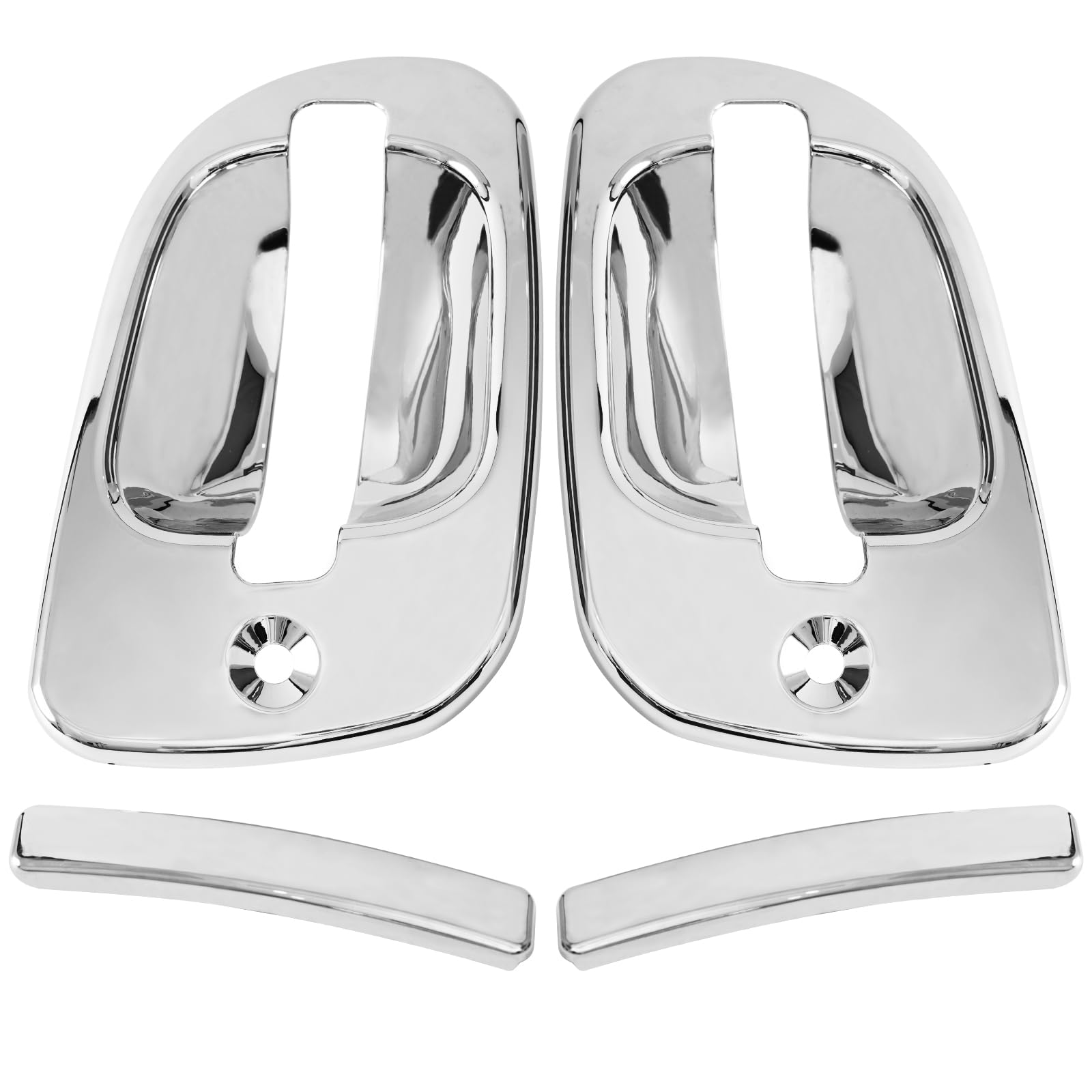 TINWID1919 front view of chrome handle covers showing glossy finish for style