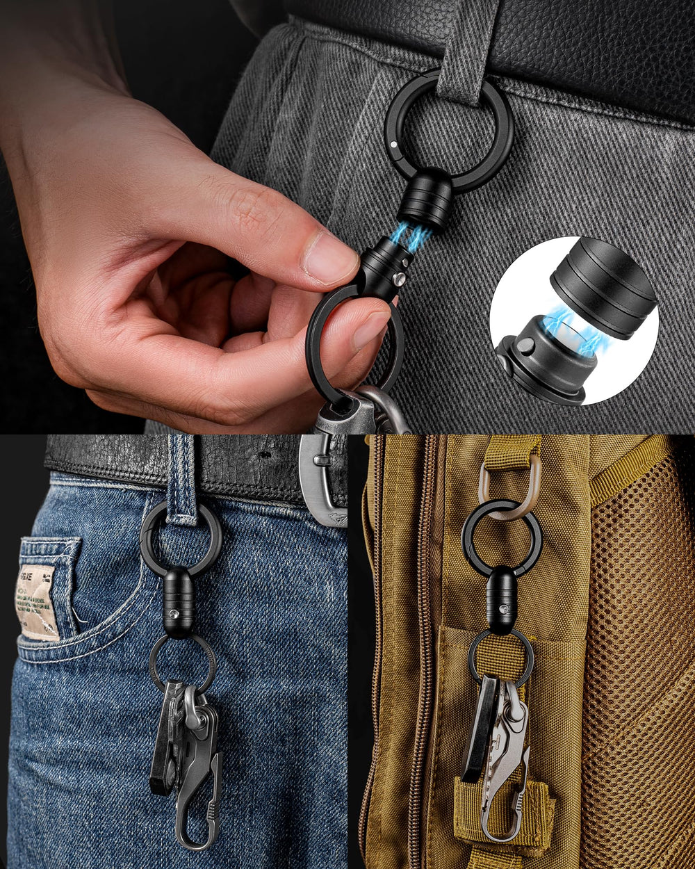 TISUR separated keys demonstrating fast detach for sharing or valet