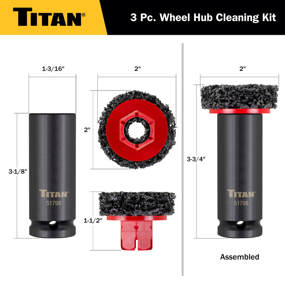 Titan 51798 before and after hub cleaning showing improved wheel seating