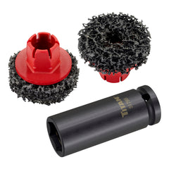 Titan 51798 front view showing tool and abrasive pad for fast cleaning