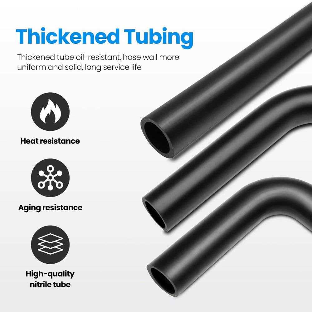 TKKEUEP cut hose end revealing nitrile inner tube for fuel compatibility and clean trimming