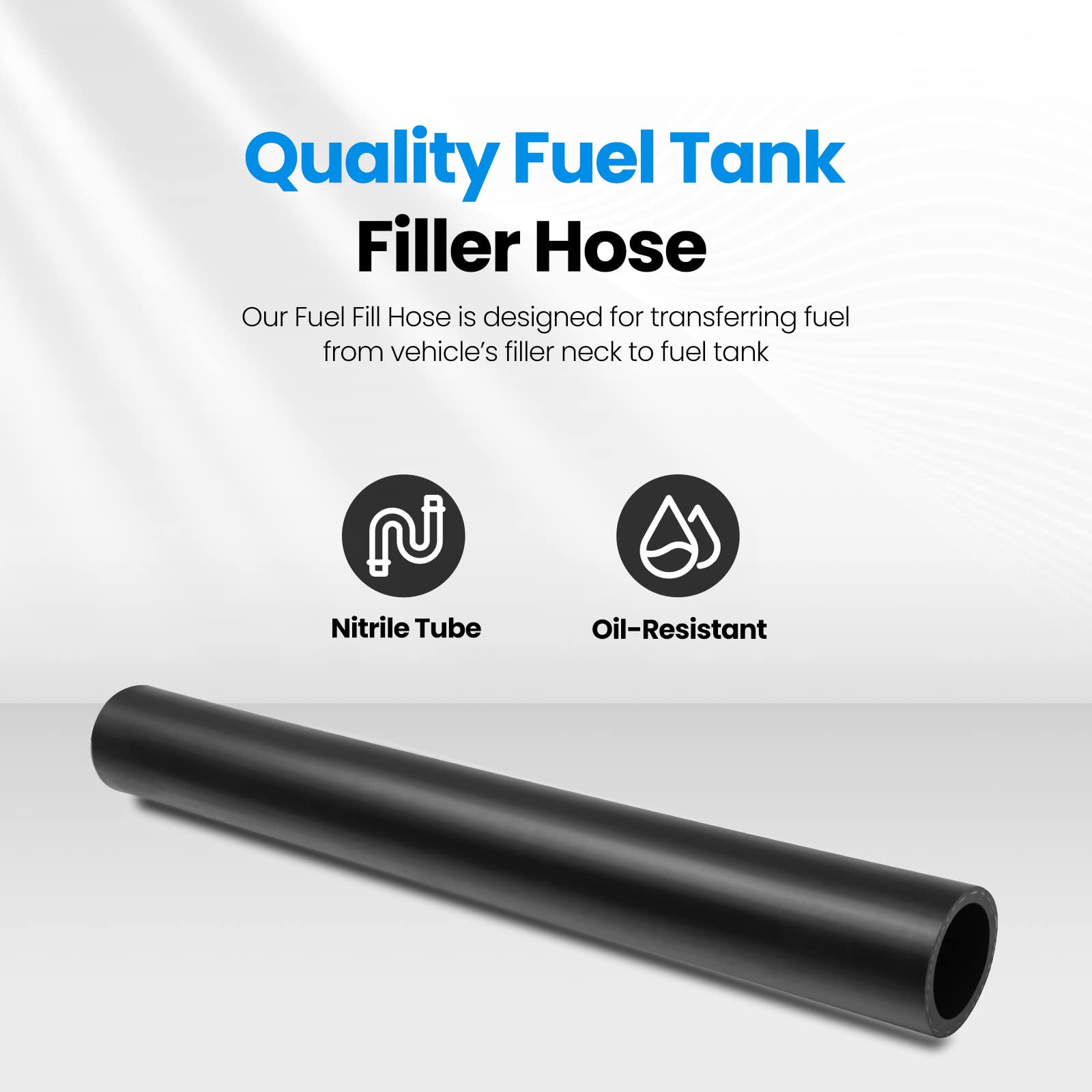 TKKEUEP fuel filler hose installed on vehicle filler neck demonstrating secure connection
