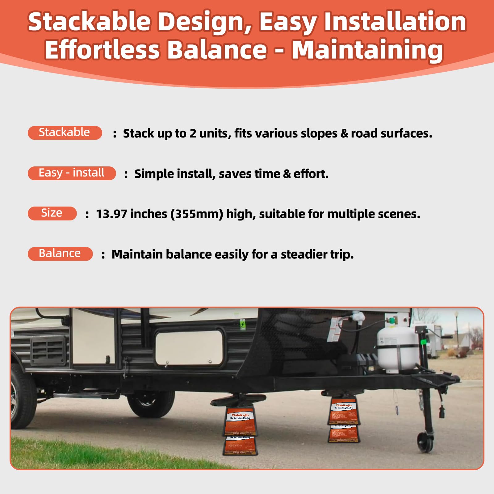 Tlaleikejia stacked two-block setup illustrating increased height for precise leveling