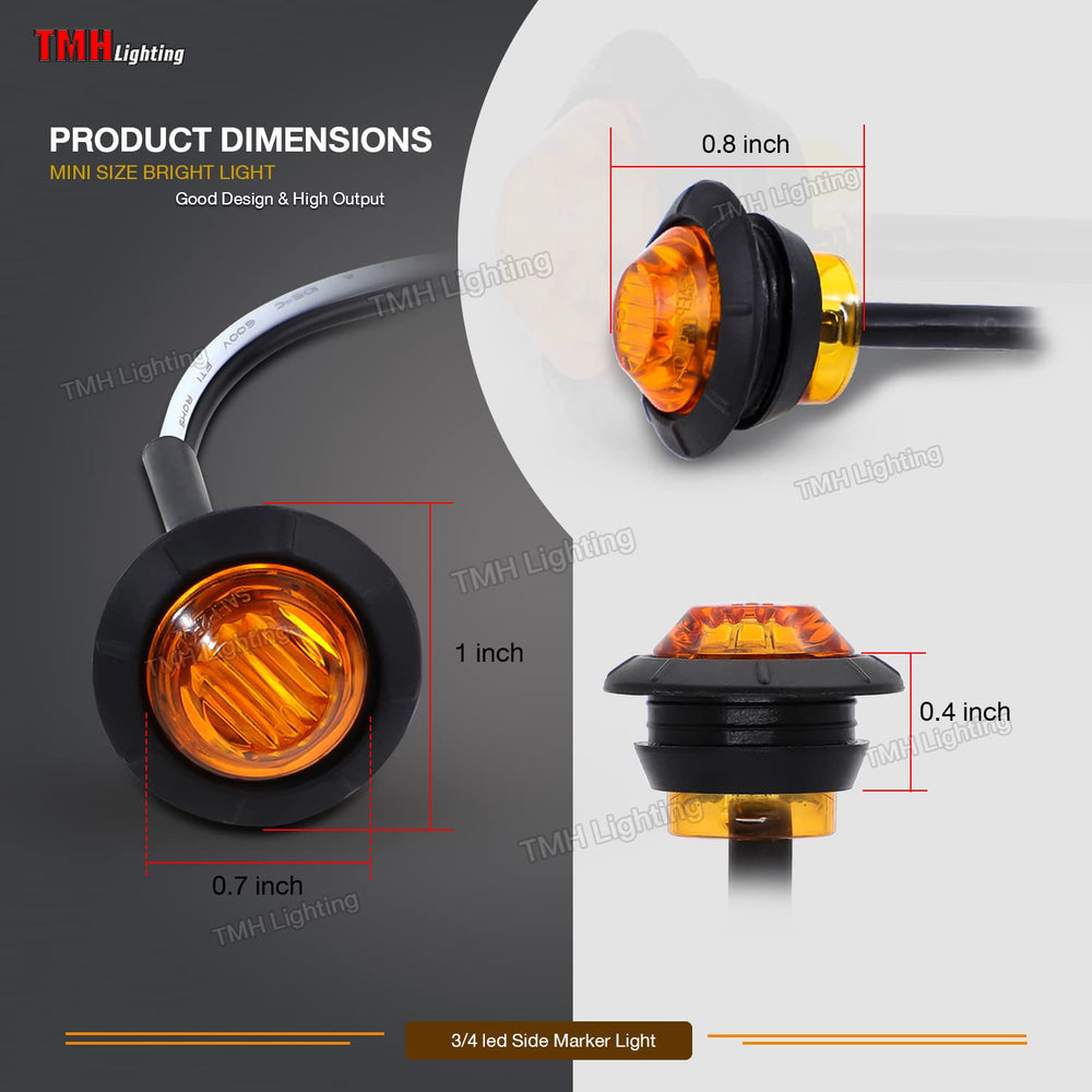 TMH side profile of 3/4 inch marker highlighting compact design and easy mounting benefit