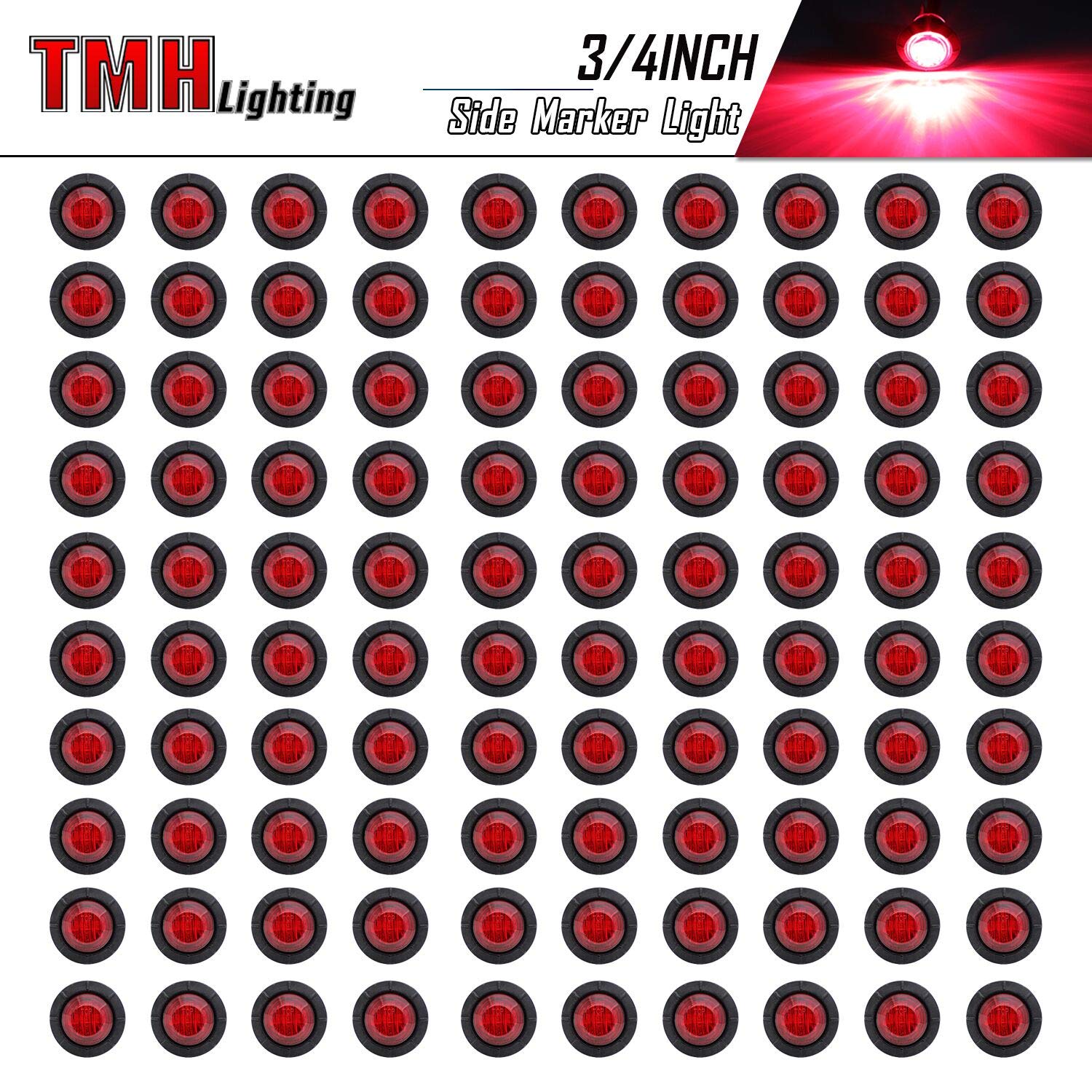 TMH close-up of polycarbonate lens and SMD 2835 LEDs for durable brightness