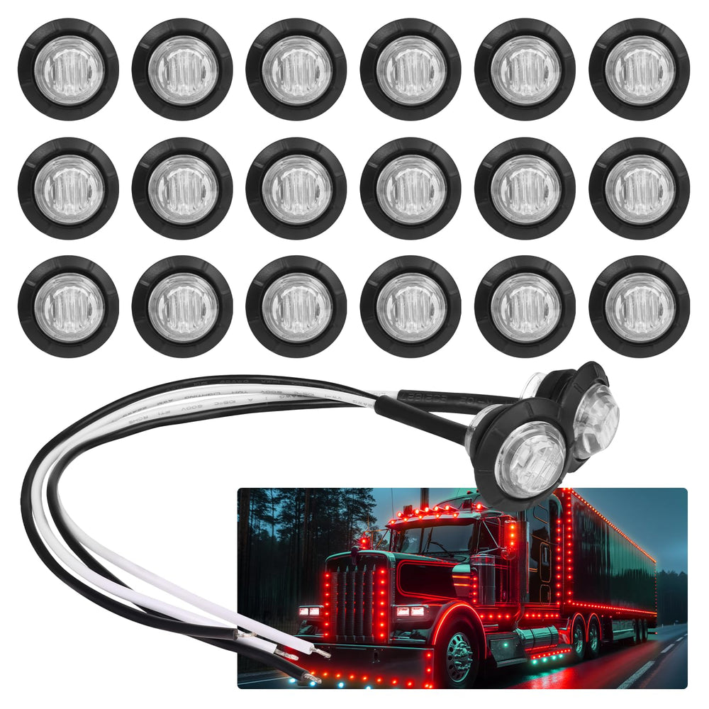 TMH front view clear-lens red LED marker showing compact design and bright visibility