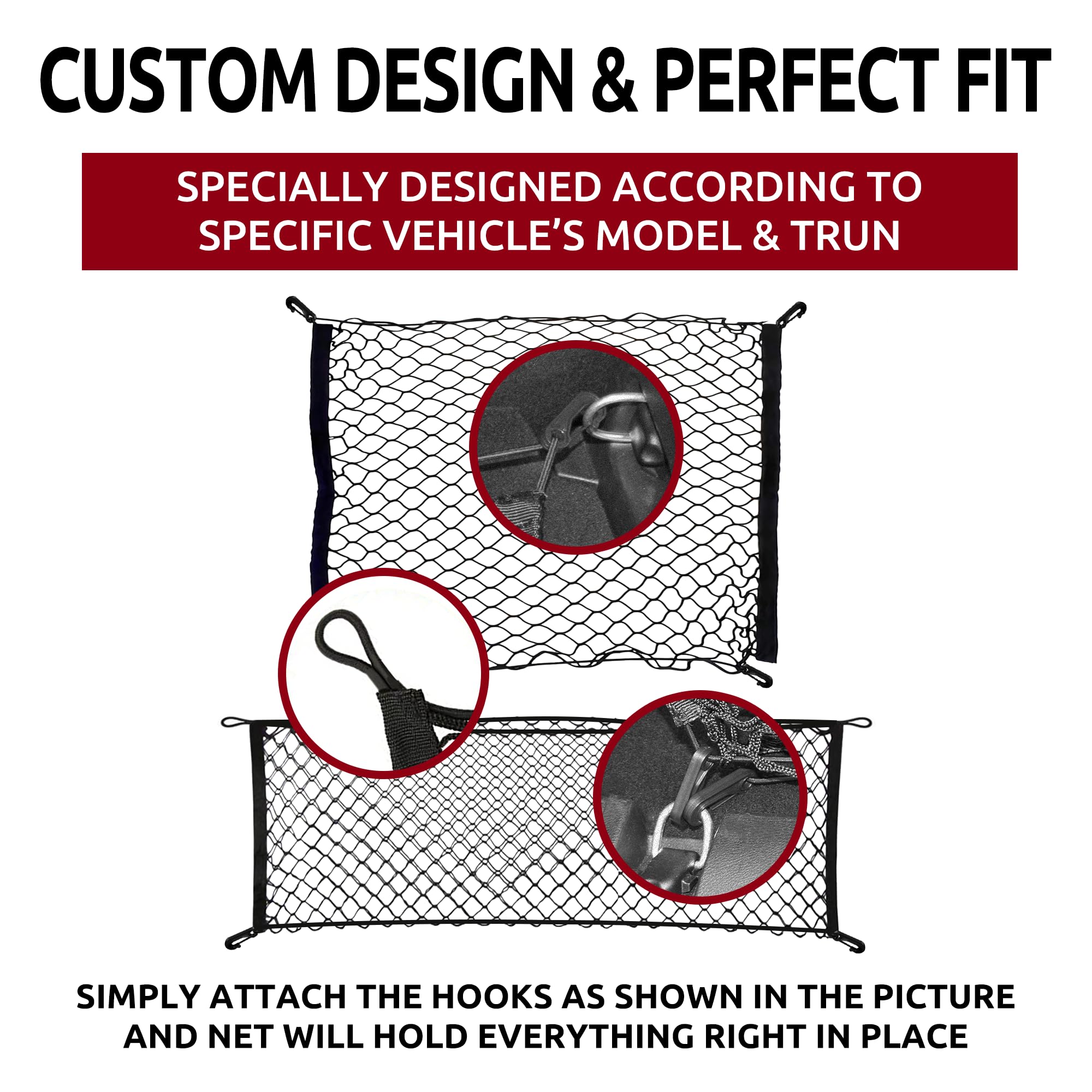 TN TrunkNets detail of upside-down hooks for fast tool-free attachment